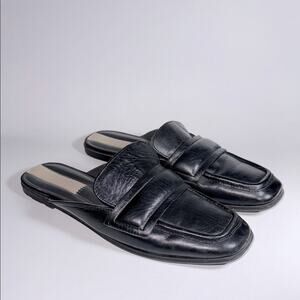 Franco Sarto L Duval leather black slip on mules side 6.5